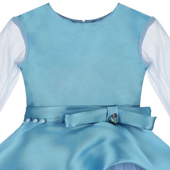 Girls Blue Satin & Tulle Dress