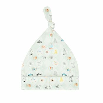 Baby Green & White Printed hat