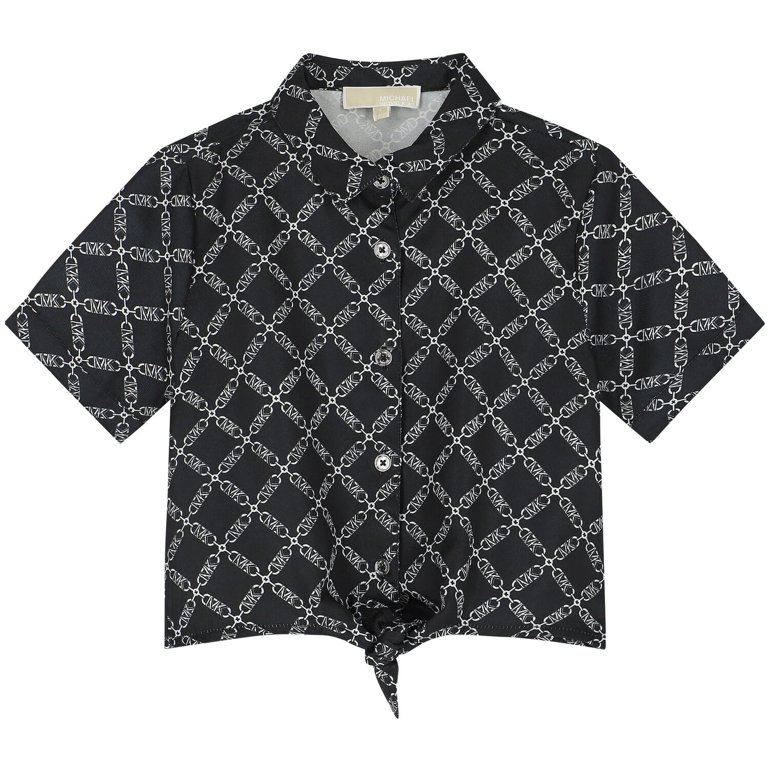 تيشيرت بنات بالشعار باللون الاسود, 1, hi-res image number null