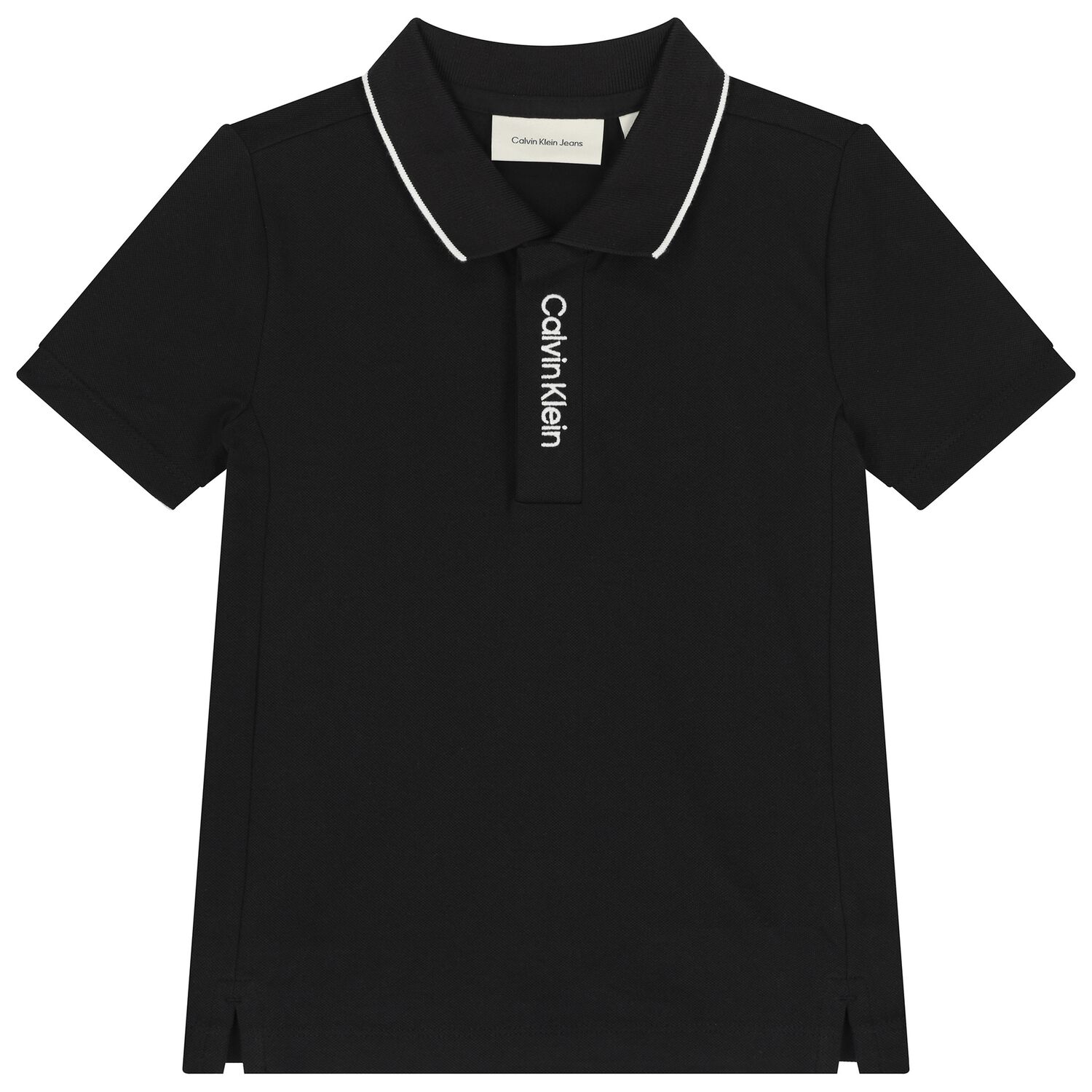 Boys Black Logo Polo Shirt, 2, hi-res