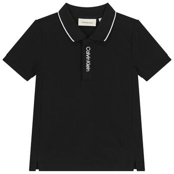 Boys Black Logo Polo Shirt