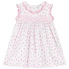 Baby Girls White Tulip Blossoms Dress Set, 1, hi-res