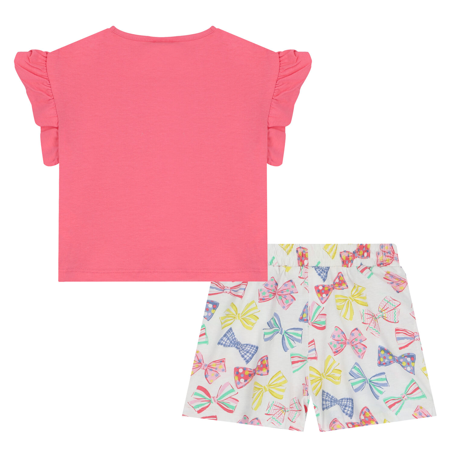 Girls Pink & White Shorts & T-Shirt Set, 2, hi-res