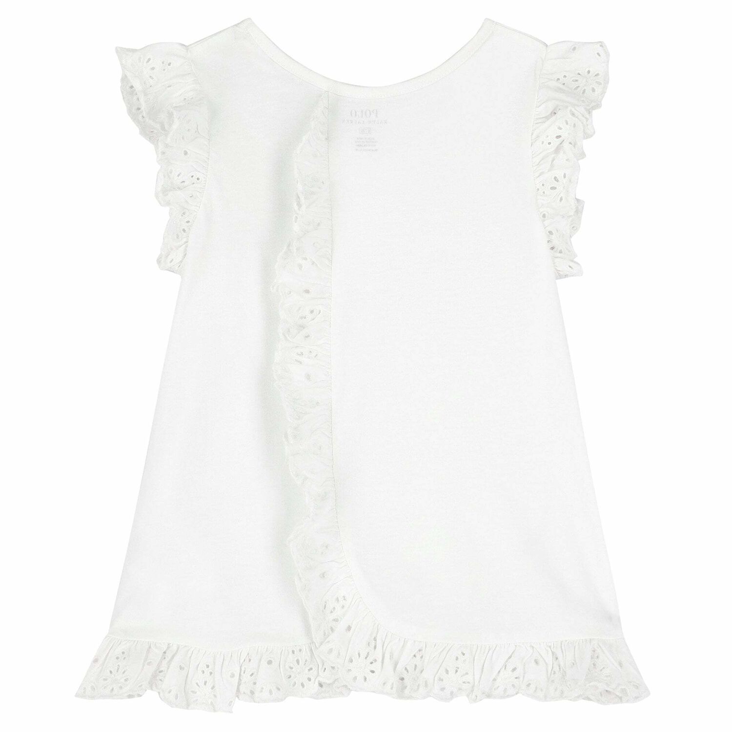 Girls White Cotton Dress, 2, hi-res image number null