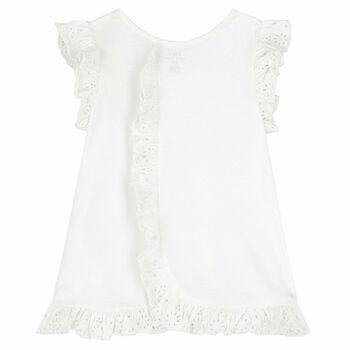 Girls White Cotton Dress