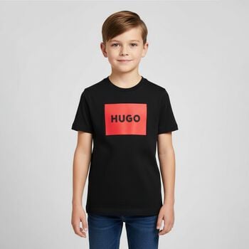 تيشيرت بالشعار باللون الأسود للأولاد 