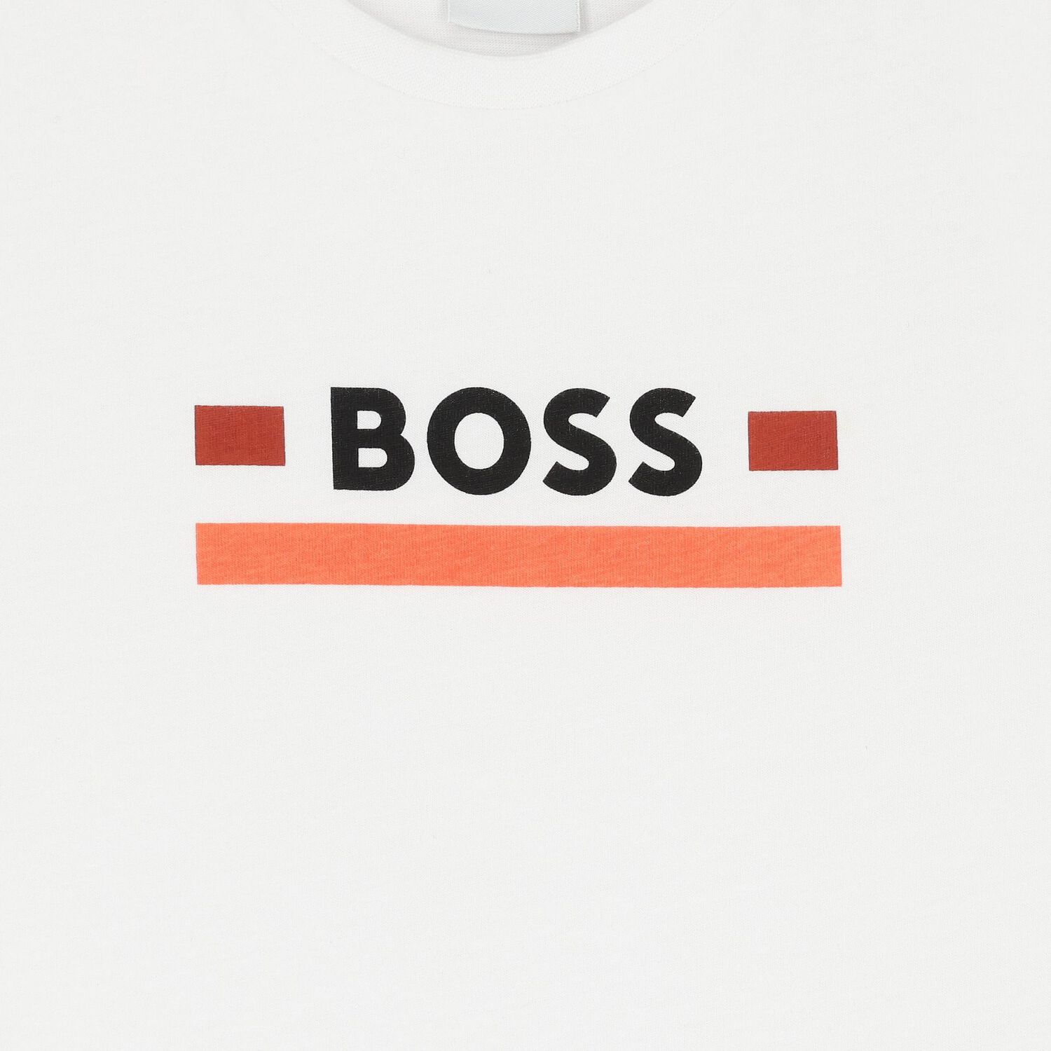 Boys White & Orange Logo Shorts Set, 1, hi-res