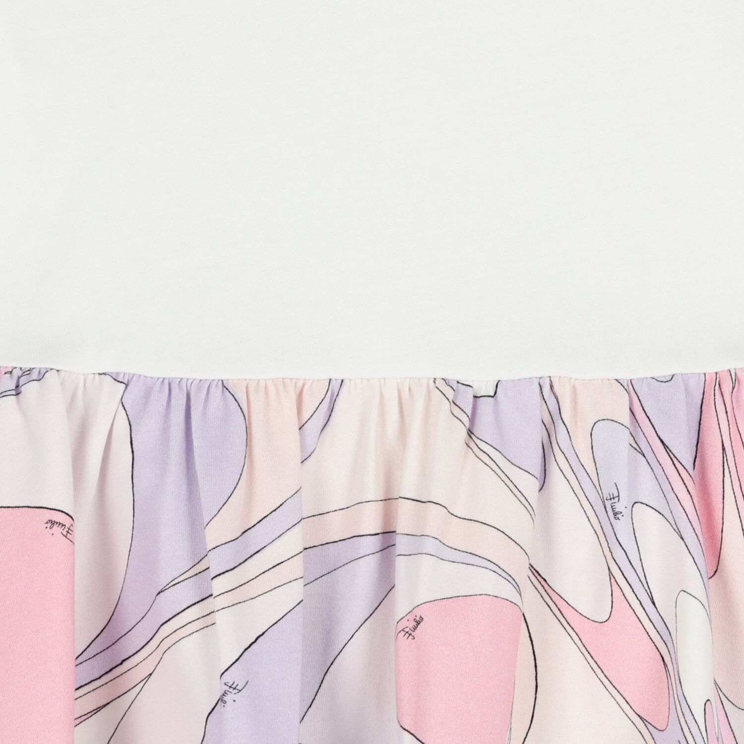 فستان باللون أبيض ووردي بشعار للبنات , 1, hi-res