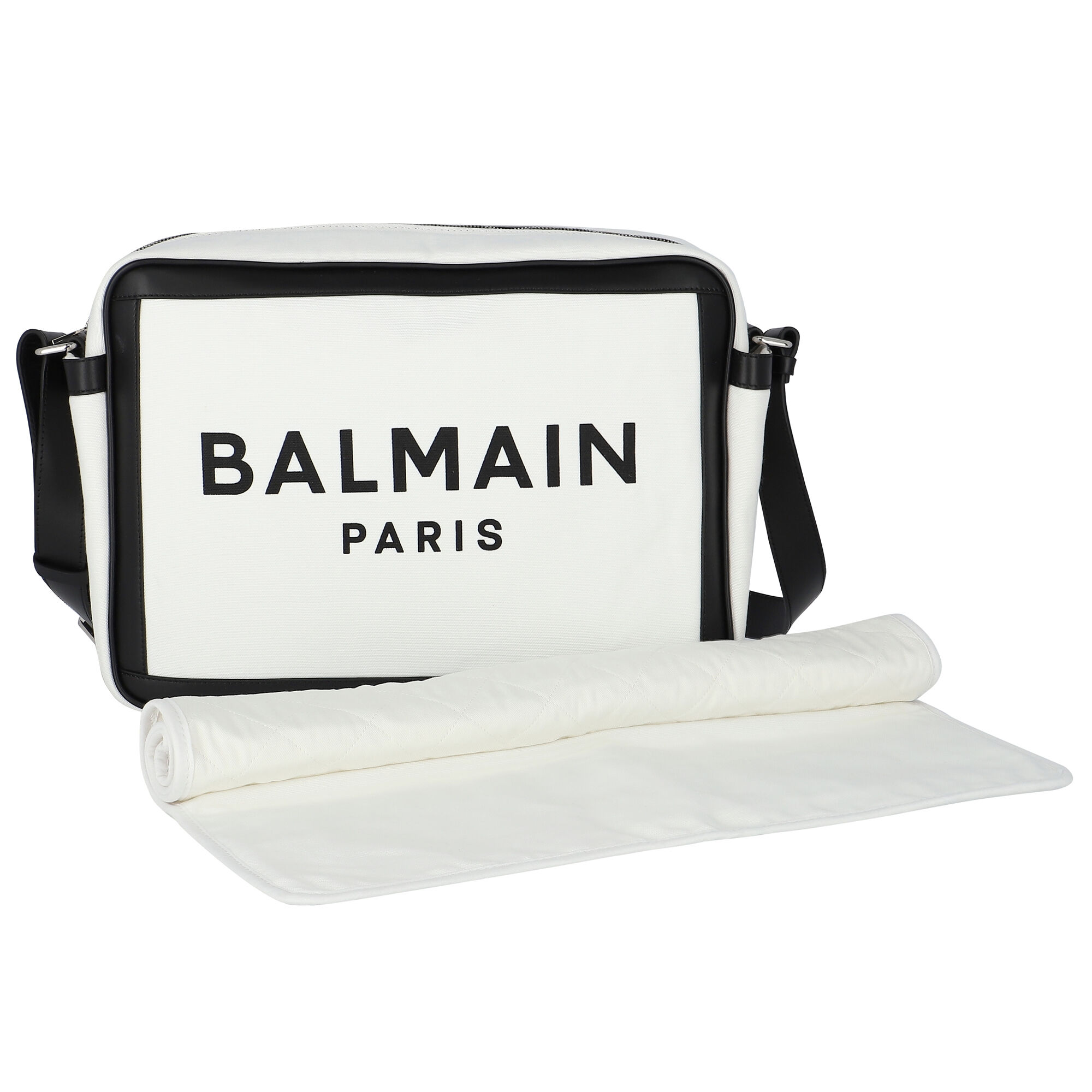 Balmain White Black Logo Baby Changing Bag Junior Couture UAE