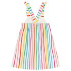 Girls Multi-Coloured Bow Striped Dress, 1, hi-res