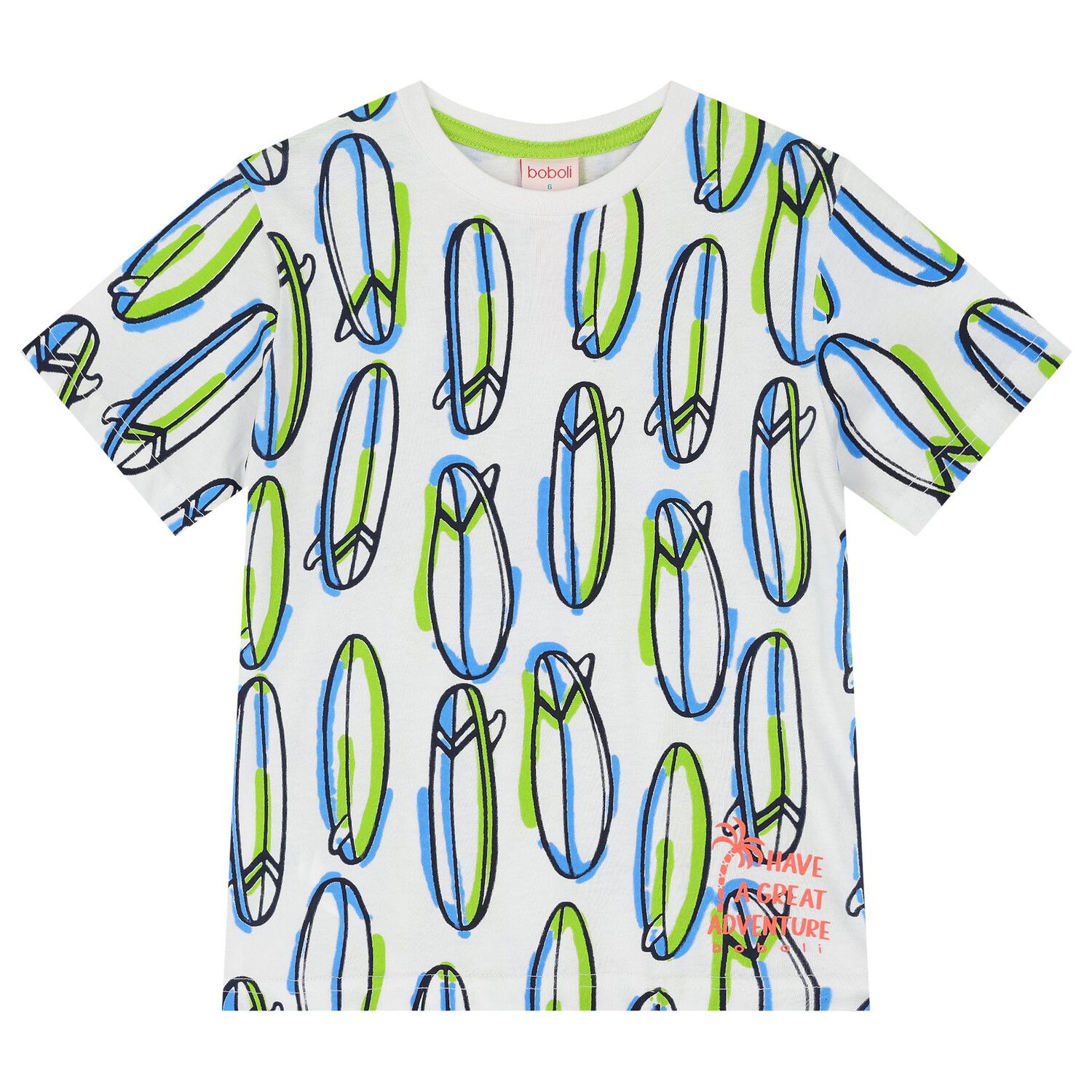 Boys White & Blue Surfboard Shorts Set, 1, hi-res