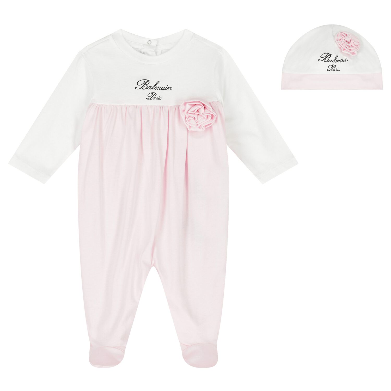 Baby Girls White & Pink Logo Babygrow Gift Set, 1, hi-res image number null