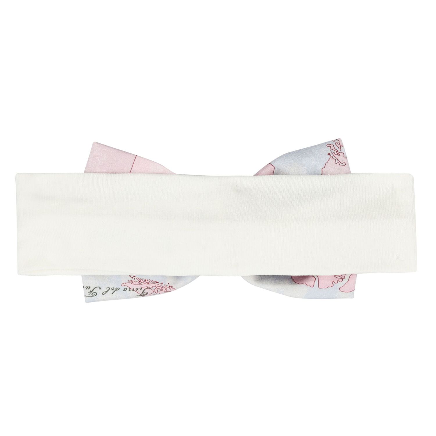 Baby Girls Ivory & Pink Geo Map Bow Headband, 1, hi-res