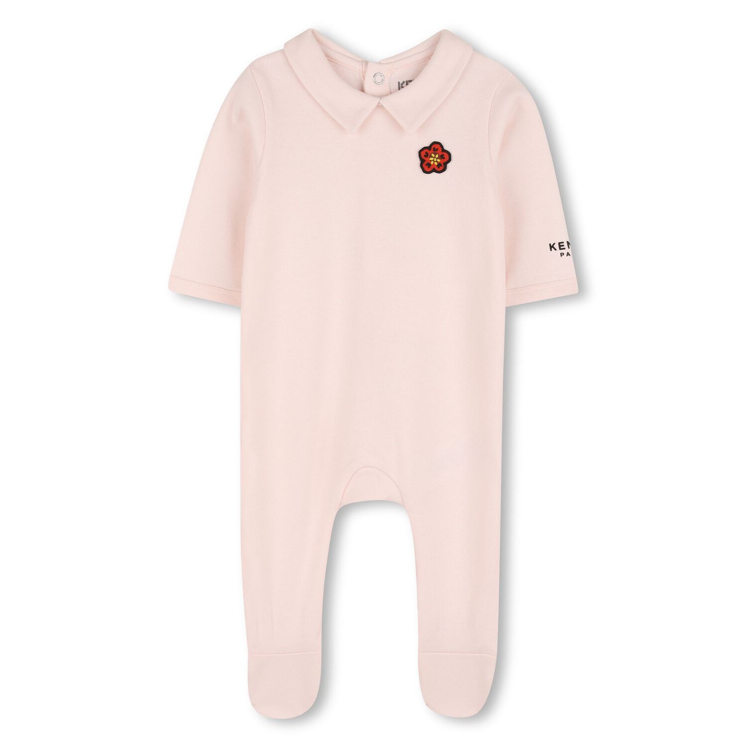 طقم ملابس اطفال مزين بالزهور باللونين البيج و الوردي (قطعتين), 1, hi-res