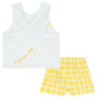 Girls Yellow & White Shorts Set, 1, hi-res
