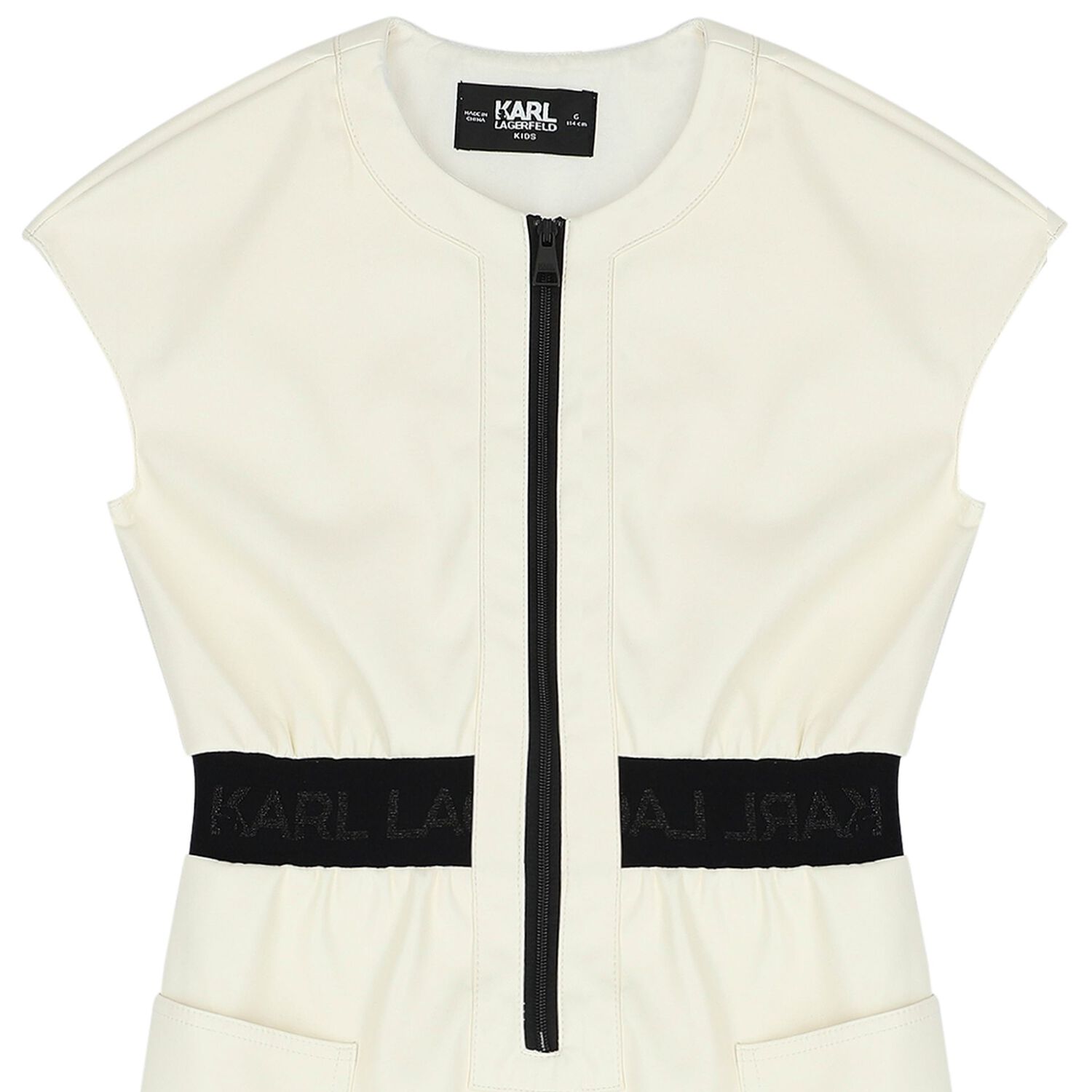 فستان بنات بالشعار باللون العاجي, 1, hi-res