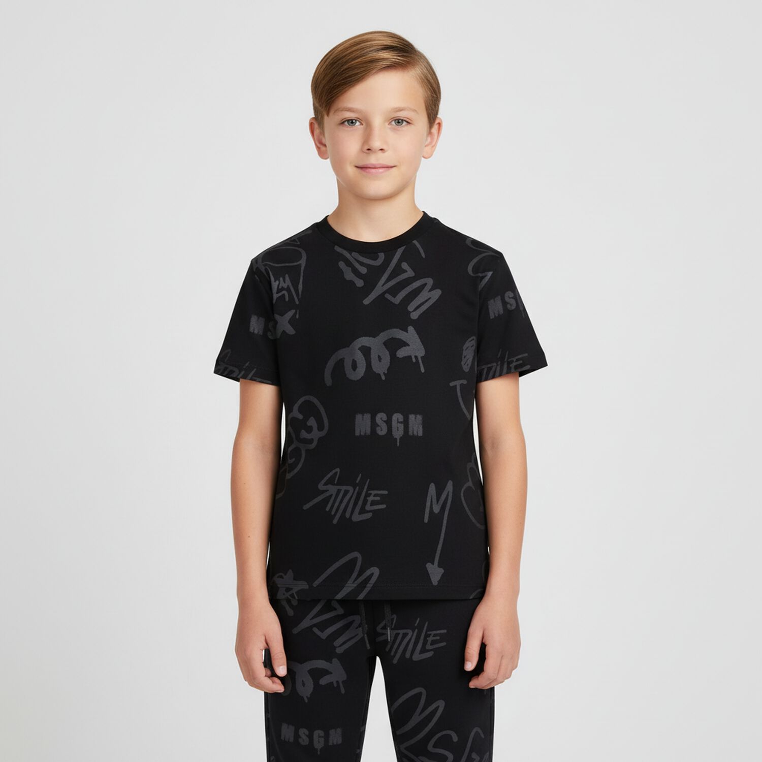 Boys Black Logo T-Shirt, 1, hi-res image number null