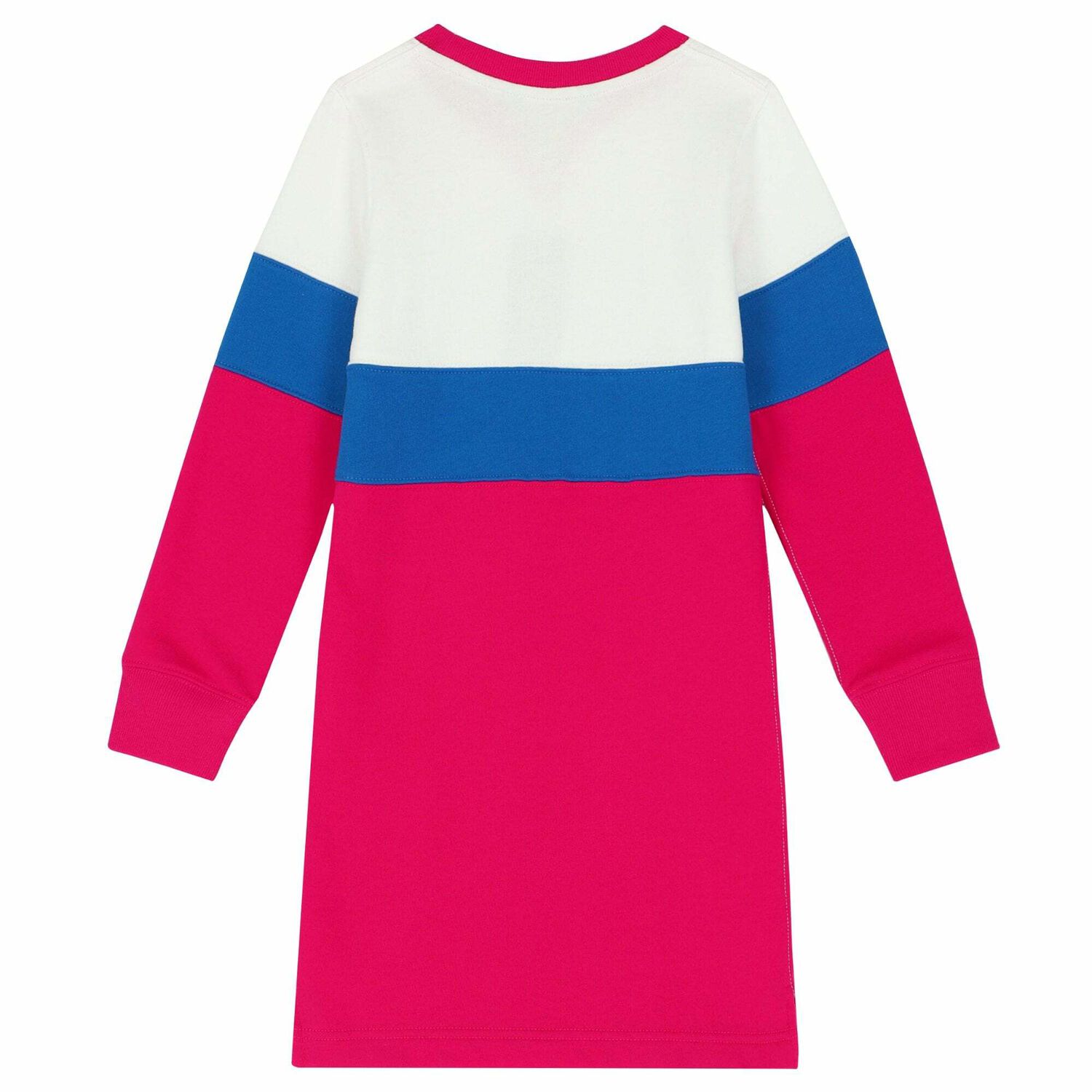 Girls White, Blue & Pink Logo Dress, 1, hi-res image number null