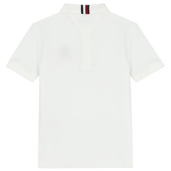 Boys White Logo Polo Shirt