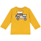 Younger Boys Yellow Car Long Sleeve Top, 1, hi-res