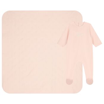 Baby Girls Pink Logo Babygrow Gift Set