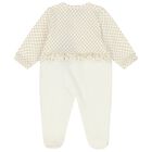 Baby Girls Ivory Logo Babygrow, 1, hi-res