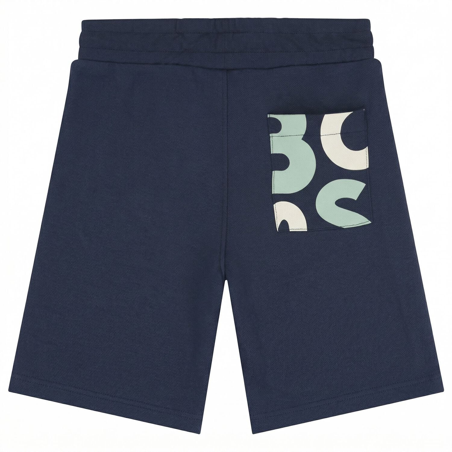 Boys Navy Blue Logo Shorts, 1, hi-res
