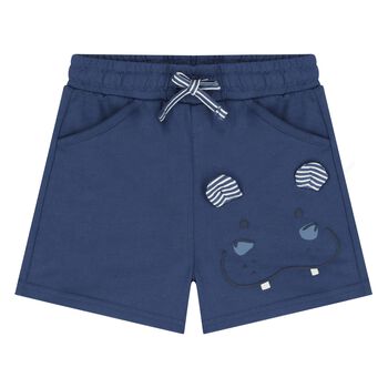 Younger Boys Navy Blue Hippo Shorts