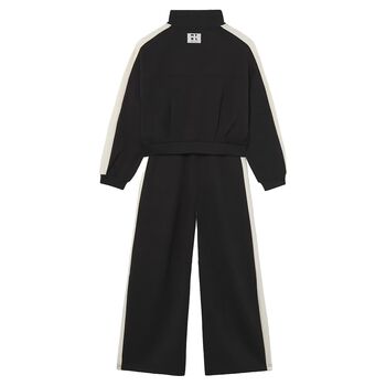 Girls Black & Ivory Tracksuit