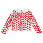 طقم تنورة بنات تول باللون العاجى والأحمر, 1, hi-res