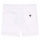Girls White Denim Short, 1, hi-res