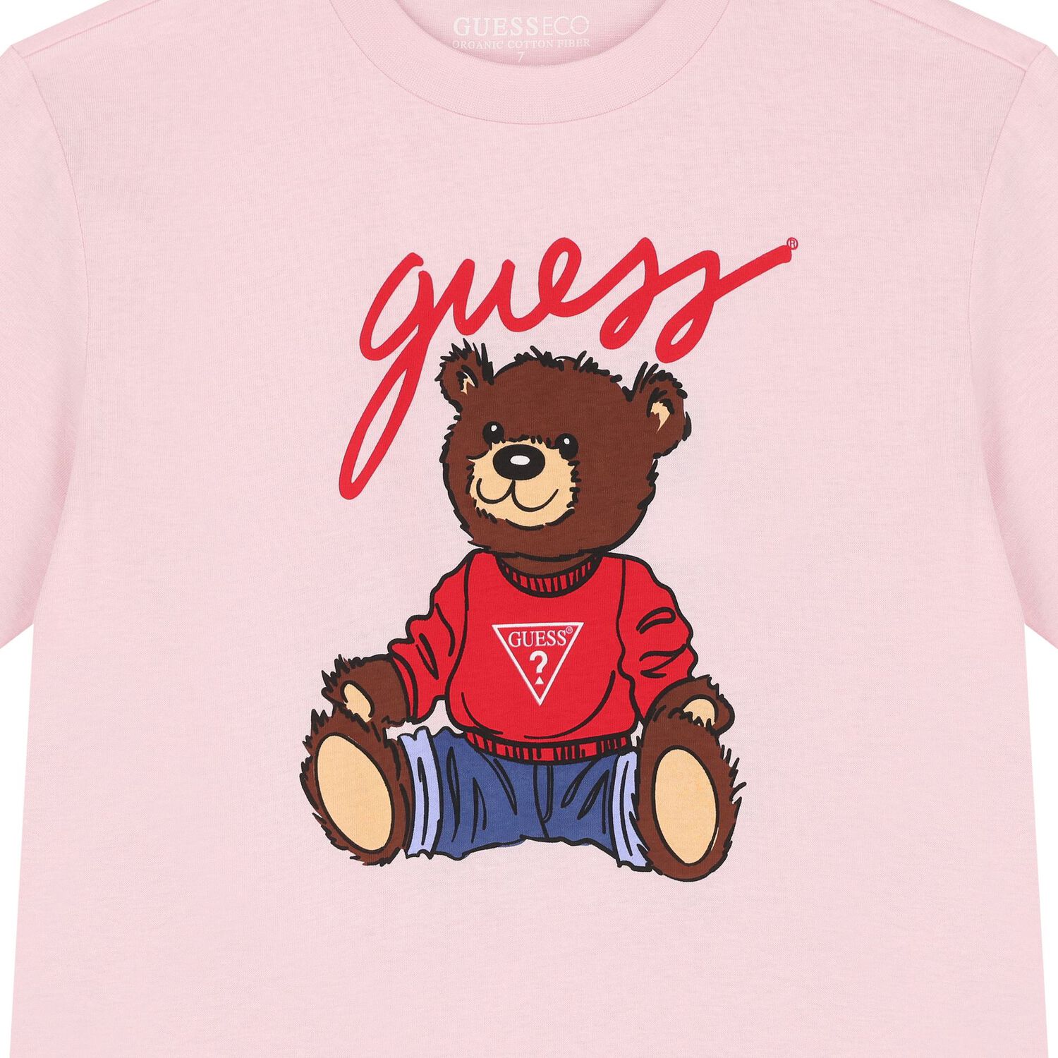 Girls Pink Teddy Bear Logo T-Shirt, 1, hi-res
