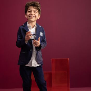 Boys Navy Logo Blazer